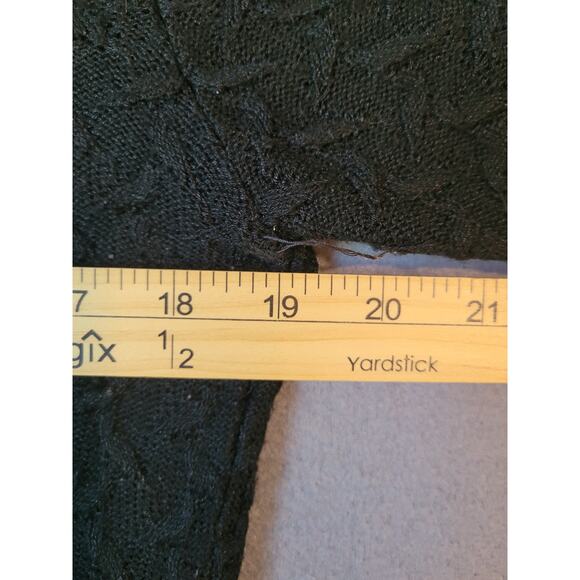 VTG 80s Black Knit Blouse Embroidered Appliqué Women’s Sz M Boho Retro Statement - Picture 6 of 8